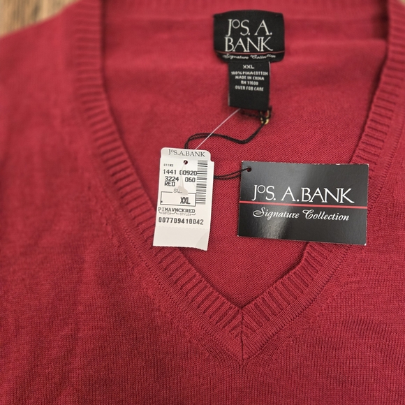 Jos. A. Bank Pullover Sweater Mens 2XL Red Signature‎ Collection Piece. NWT - Picture 3 of 9